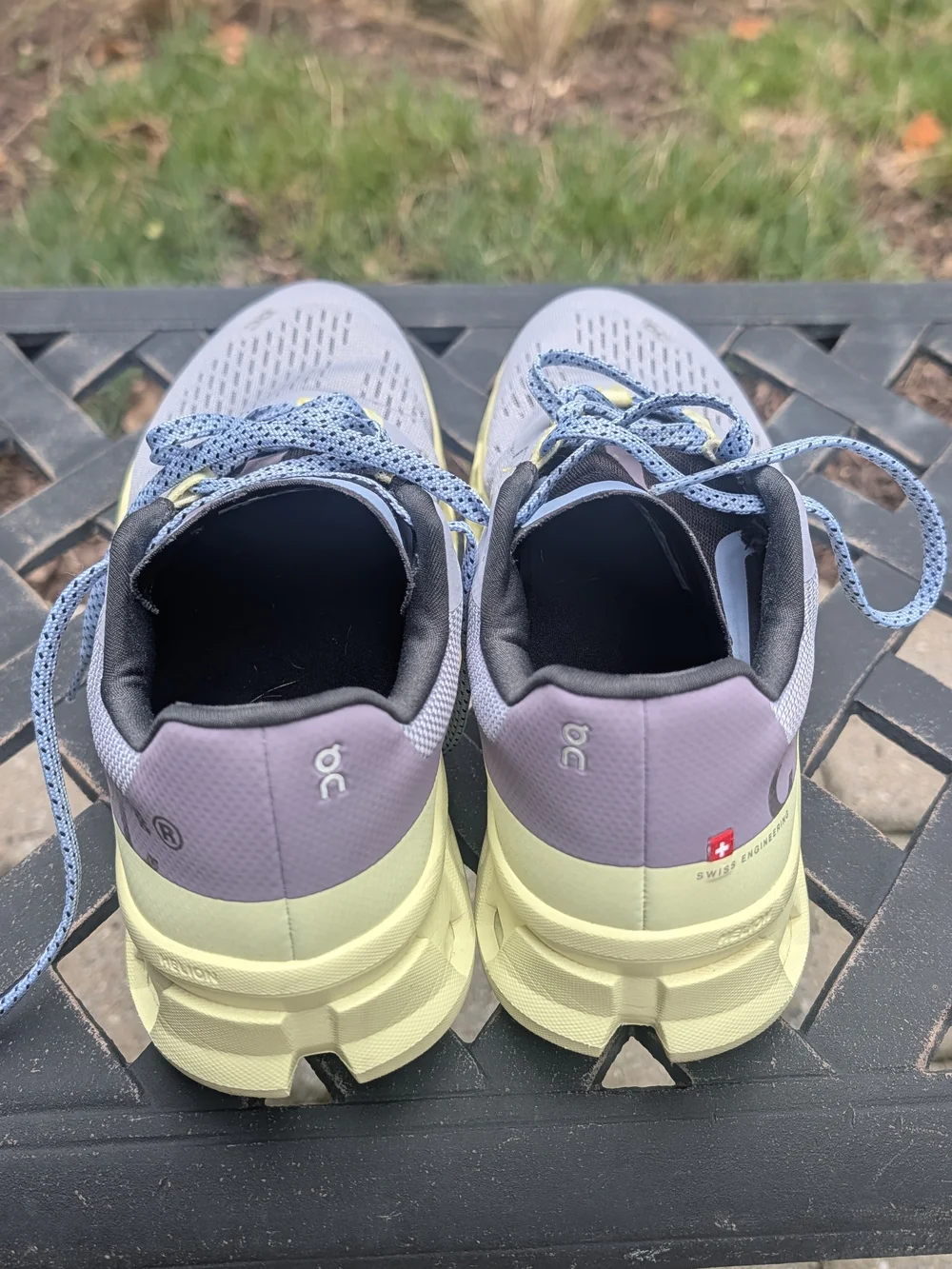 On Running Women's Sneakers in Light Gray and Pale Yellow